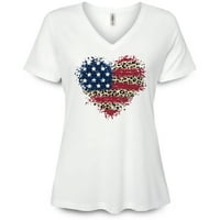 Majica s leopard printom s američkom zastavom slatka domoljubna Ženska majica s izrezom u obliku slova A