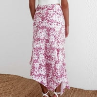 Suknje za žene tiskaju cvjetni uzorak žene tiskaju casual asimetrični podijeljeni vitki midi maxi suknja suknja