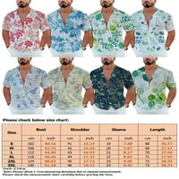 Abtel muške ljetne košulje gumb Donji vrhovi havajski bluza muškarci redovni fit majica za odmor majica tamnozelena