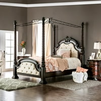 Namještaj Amerike Stanton Canopy Krevet, kraljica, tamno smeđa i smeđa trešnja