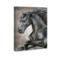 Wynwood Studio životinje zidne umjetničko platno ispisuje „sivi konj“ Farmanijske životinje - siva, smeđa