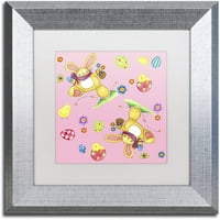 Zaštitni znak likovna umjetnost Bunny Eggs Chicks platno umjetnost Jennifer Nilsson, White Matte, Silver Frame