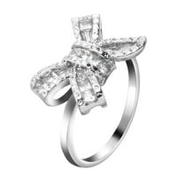 prstenje za žene, modni prsten s lukom od bijelog safira, vjenčani nakit za zaruke, poklon za žene