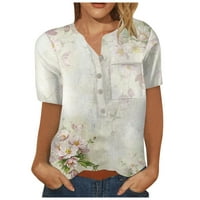 Ženske majice, bluza s kratkim rukavima s modnim grafičkim printom, ženske ljetne majice u A-listi, 3-inčna bež