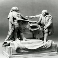 Franklin I Ludovic Iz Mikaela. Portret Kralja Louisa Iz Mile I Benjamina Franklina Koji Raspravljaju O Ugovoru