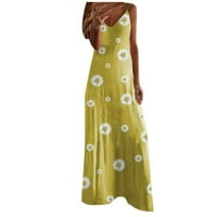 Ženska ljetna Maksi haljina s cvjetnim printom s podesivim naramenicama za špagete s izrezom u obliku slova B,