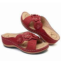 Kućne papuče za žene; ženske modne Ležerne cvjetne sandale; klinaste cipele; vanjske papuče
