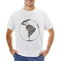 Globe Južna Amerika muška majica od pamuka ležerni vrhovi kratkih rukava poklon majica Bijela-MT 3 mt