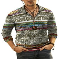 Colisha muška polo košulja rever vrat vrhovi geometrijskih gumba bluze rade dugi rukav pulover stil-b 6xl