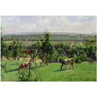 Zaštitni znak likovna umjetnost Hillside of Vesinet, II Canvas Art by Camille Pissarro