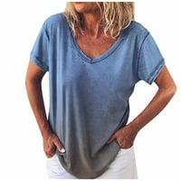Ženska ležerna majica s blijedim izrezom u obliku slova u, bluza kratkih rukava, majice plus size