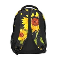 Svestrani ruksak sa suncokretom i leopard printom, tematski ruksak s bočnim džepovima za djecu, dječake i tinejdžerice