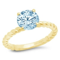 14k okrugli dijamantni vjenčani prsten okruglog reza, veličina 6,5