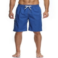 $ 2 / muške ljetne kratke hlače s ravnim nogavicama, kratke hlače za plažu s elastičnim strukom, Ležerne trenažne