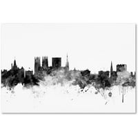 Zaštitni znak likovna umjetnost 'York England Skyline B&W' platno umjetnost Michaela Tompsetta