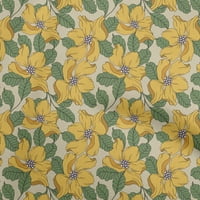 Oneoone pamučni popripin twill žuta tkanina cvjetna tkanina za šivanje tiskane zanatske tkanine uz dvorište široko