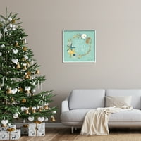 Želi vam Sunčani božićni vijenac Svečana slika u bijelom okviru umjetnički tisak zidna umjetnost