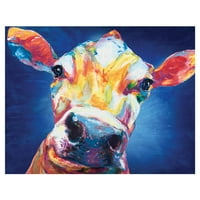 Smiley Cow Blue by Willowbrook likovna umjetnost platno umjetnički tisak