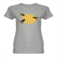Tri pčele na majici u obliku saća žena -smetanje zatvarača, žensko malo
