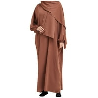 Ženska haljina abaia molitvena haljina kaftan u punoj dužini hidžab Dubai Maksi haljina u boji kave od 1 inča