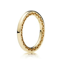 14k zlatni prsten s izrezanim srcima 156238-48