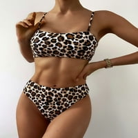 Leopardski bikini od zmijske kože s visokim dekolteom A-liste