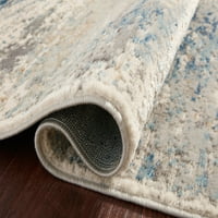 Kolekcija-apstraktni tepih od bjelokosti s oceanom 2'-7 10'-0