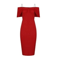 Očišćenja ljetne haljine za žene kratke rukave vruće prodaje tiskana mini halter haljina crvena 2xl