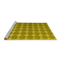 Moderni tepisi, Okrugli, apstraktno žuti, za prostore koji se mogu prati u perilici, okrugli, 7 inča