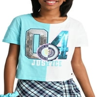 Justice Girls Split Graphic Prevelike majice, veličine XS- XLP