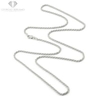 Talijanski sterling srebrni čvrsti konop dijamantni lanac, besplatna krpa za mikrovlake, itprolu link mens ženska