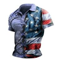 Muška polo majica za golf košulja zastava tiskana ulica reverce casual kratki rukavi vrhovi ljubičasti 3xl
