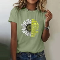 Majice za žene, ljetna majica sa suncokretom, široke bluze Plus size, majice s okruglim vratom za djevojčice,