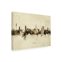 Michael Tompsett 'Bolton England Skyline Vintage' Canvas Art