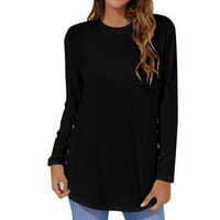 Ženska ležerna majica s širokim izrezom jednobojna košulja mekani lagani široki gornji dio ležerna bluza s dugim