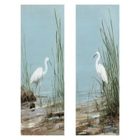 Umjetnička galerija remek -djela White Shorebird I & II od strane Sally Swatland Canvas Art Set