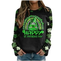 Patrika sretna majica za Dan svetog Patrika zabavna djetelina Irska blagdanska bluza modni print bluza s dugim
