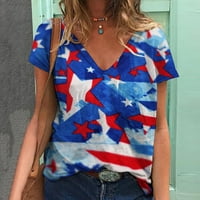 Ženska majica kratkih rukava i majica kratkih rukava s zastavom u obliku slova u majica s bluzom majica za plažu