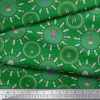 Tkanina od zelenog teškog satena, cipele i tkanine, modne tkanine za rukotvorine s printom od
