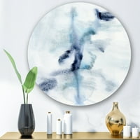 Designart 'Sažetak oblaka tamnoplave boje IV' Moderni krug metal zida - disk od 23