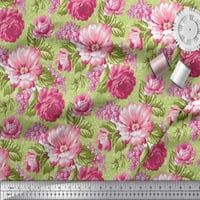 Rajonska šifonska tkanina od lišća i božura, široka jarda, s cvjetnim printom u obliku cvijeta