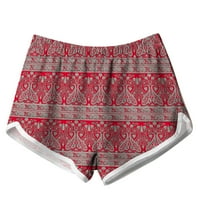 Ženske sportske kratke hlače, ljetne kratke hlače za plažu s printom, pripijene kratke hlače, crvene gaćice