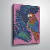 Artwall Hot tropska papiga, galerija zamotana platna Holly Wojahn
