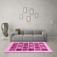 Moderne pravokutne apstraktne ružičaste prostirke za prostore tvrtke, 8' 10'