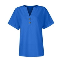 Ženske ljetne Ležerne majice s izrezom i kratkim rukavima, poslovne košulje Plus veličine, široke krojeve, ljetne