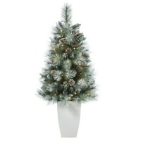 3,5 Stopa. Umjetno božićno drvce od planinskog bora Britanske Kolumbije s matiranim vrhom, prozirnim žaruljama,