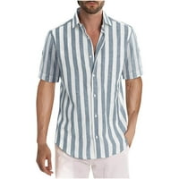 Muške košulje Plus size prugasta košulja Havaji opremljena košulja kratkih rukava majica za odmor na plaži top