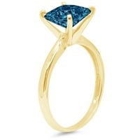 dijamantni rez u obliku dijamanta s prirodnim londonskim plavim topazom u žutom zlatu od 14 karata od 14 karata