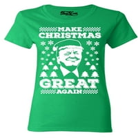 Ženska majica s uzorkom Trump-Plus-Size Irsko Zelena