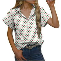 Prevelike božićne majice s grafičkim printom za žene Vintage majice iz 90-ih, kratke košulje s ovratnikom s printom,